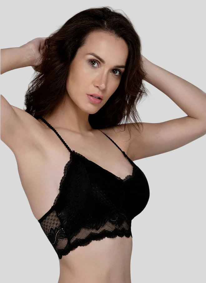 ليس اند مي  Laceandme Black Lace Non-Wired Lightly Padded Everyday Bra 4318
